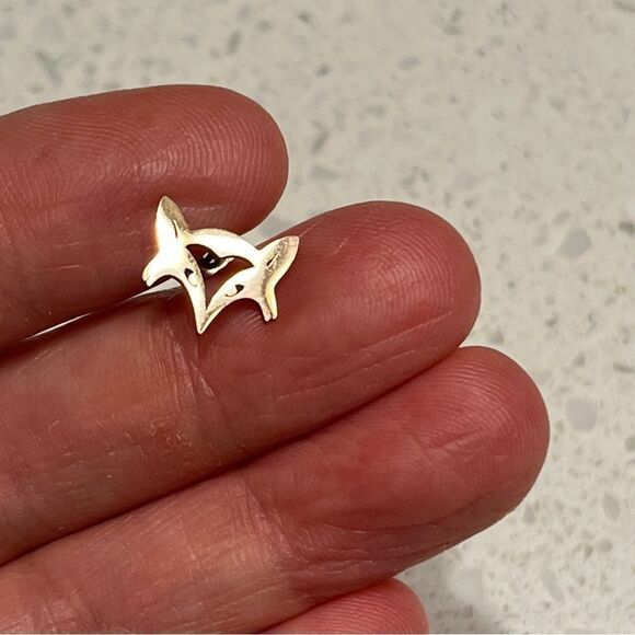 Rose Gold Fox Mini Cute Animal Head Stainless Steel  Stud Earrings - Picture 3 of 9